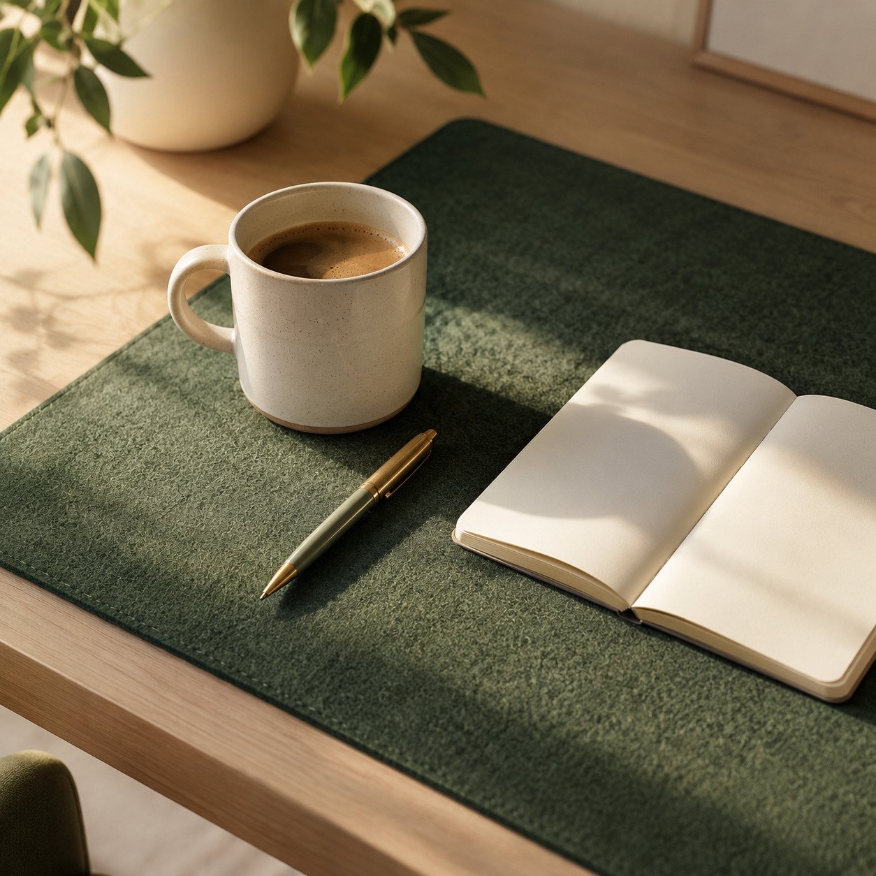 Alfombrilla de fieltro cozy para escritorio